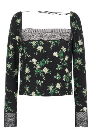 Топ із квітковим принтом, чорний DOLCE & GABBANA F7BQ1TFSA9GHX6BZ