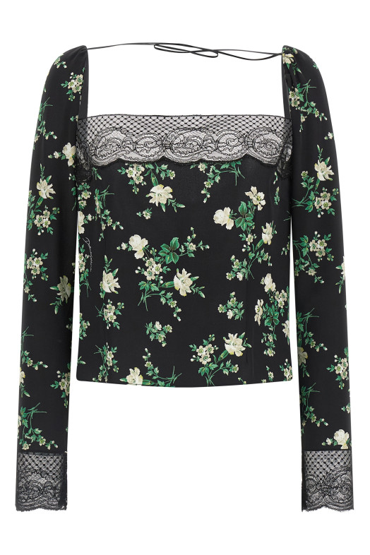 Топ із квітковим принтом, чорний DOLCE & GABBANA F7BQ1TFSA9GHX6BZ