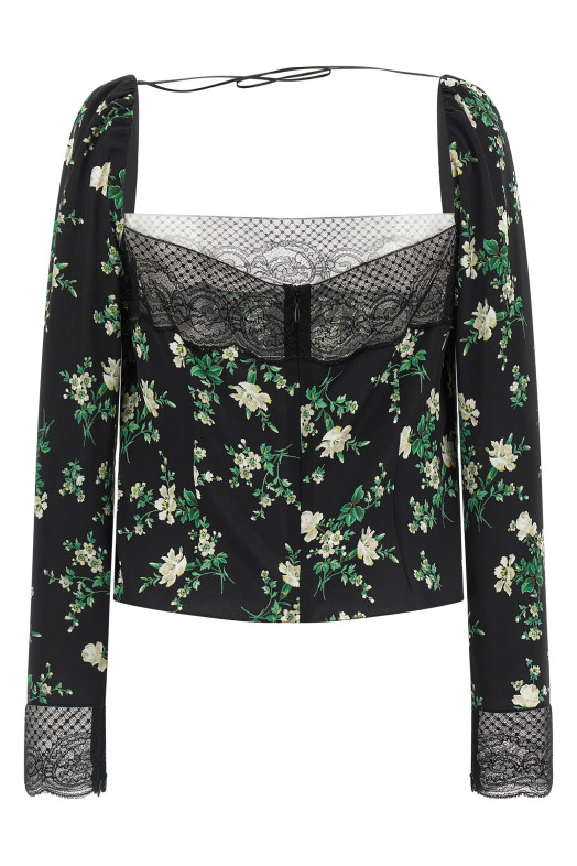 Топ із квітковим принтом, чорний DOLCE & GABBANA F7BQ1TFSA9GHX6BZ