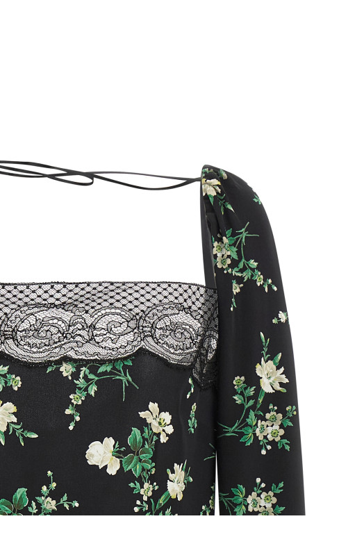 Топ із квітковим принтом, чорний DOLCE & GABBANA F7BQ1TFSA9GHX6BZ