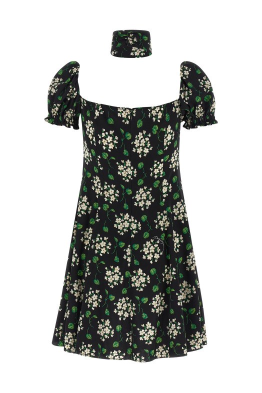 Flower print dress Black