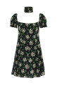 Flower print dress Black