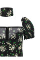 Flower print dress Black