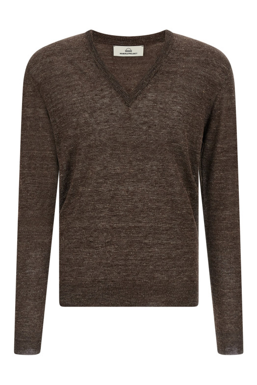 Linen and silk sweater Brown