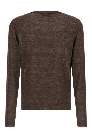 Linen and silk sweater Brown