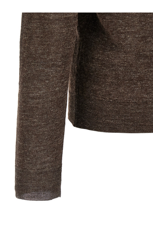 Linen and silk sweater Brown