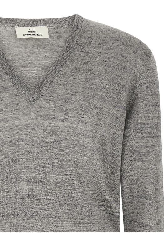 Linen and silk sweater Gray