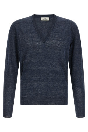 Linen and silk sweater Blue