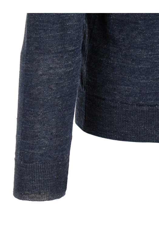 Linen and silk sweater Blue