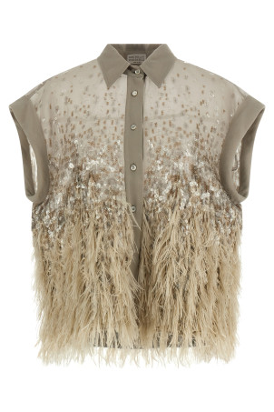 Short-sleeved shirt Beige