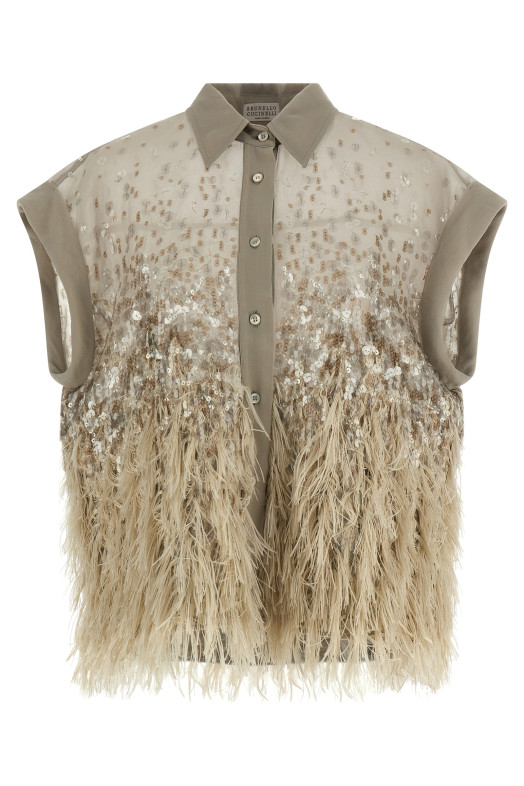 Short-sleeved shirt Beige