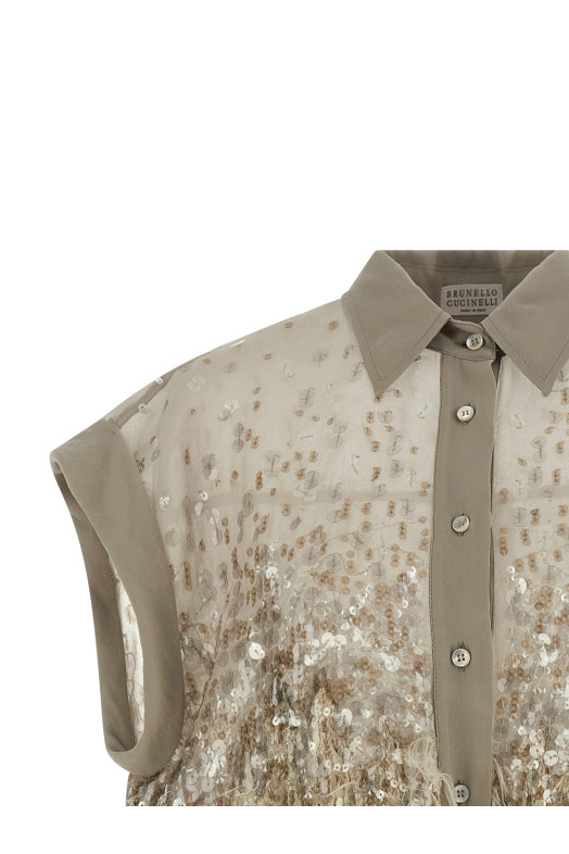 Short-sleeved shirt Beige