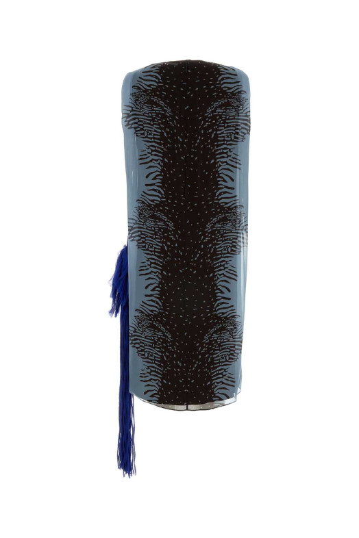 Printed silk dress Blue SALVATORE FERRAGAMO (13I357793476)