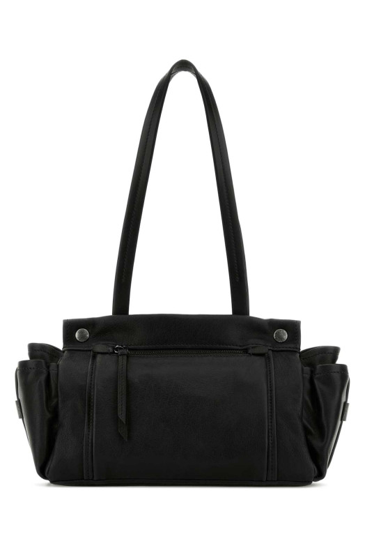 Black leather medium Prada Route shopping bag Black PRADA (1BG6452G6F)