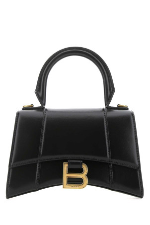 Black leather XS Hourglass handbag Black BALENCIAGA (5928331QJ4M)