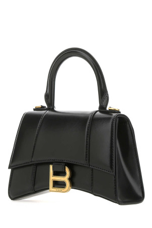 Black leather XS Hourglass handbag Black BALENCIAGA (5928331QJ4M)