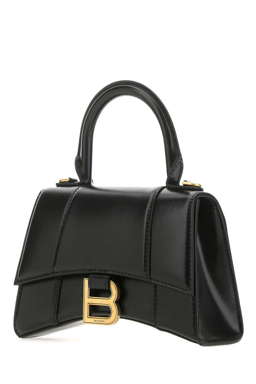 Black leather XS Hourglass handbag Black BALENCIAGA (5928331QJ4M)
