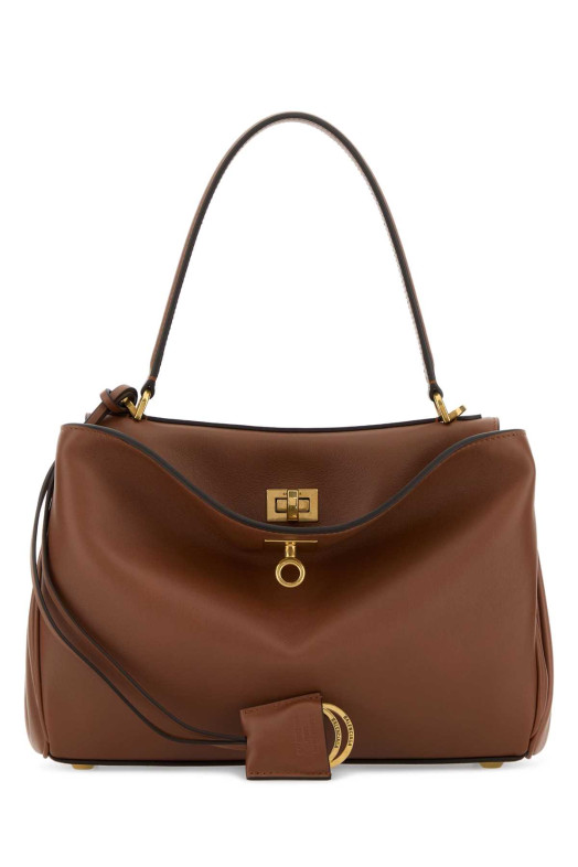 Маленька шкіряна сумочка Rodeo кольору «Кармель» від BALENCIAGA (7897792AA4V)