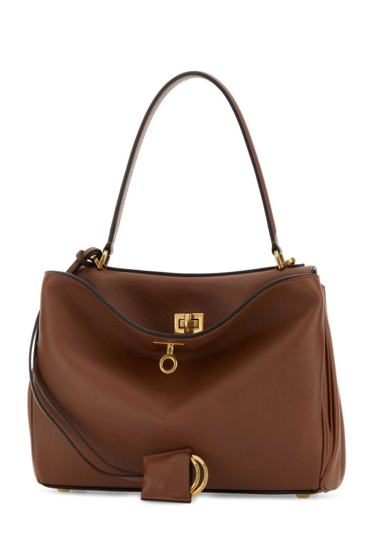 Маленька шкіряна сумочка Rodeo кольору «Кармель» від BALENCIAGA (7897792AA4V)