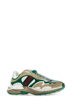 Multicolor GG fabric and suede sneakers GUCCI (853709AAGGM)
