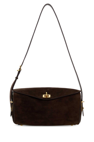 Dark brown suede medium Le 7 crossbody bag BALENCIAGA (8681022ACJ0)