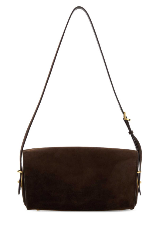 Dark brown suede medium Le 7 crossbody bag BALENCIAGA (8681022ACJ0)