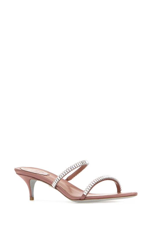 Antiqued pink satin Spark mules RENE CAOVILLA (C12811050R001H398)