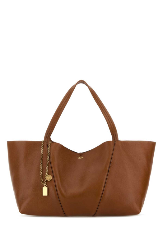Caramel leather East-West ChloÃ© Spin shopping bag CHLOE (CH26SS814N84)