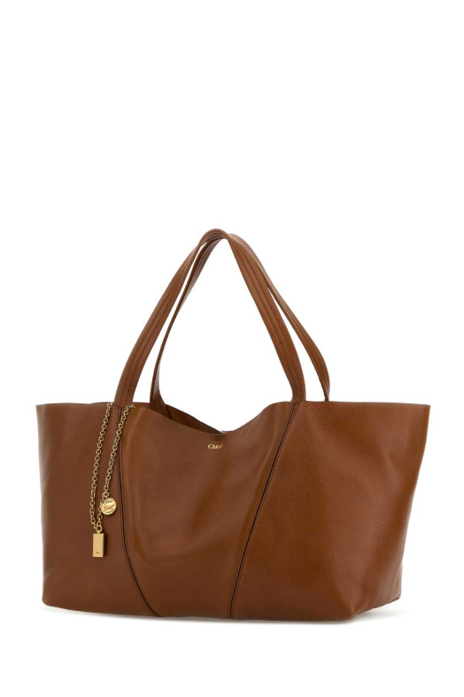 Caramel leather East-West ChloÃ© Spin shopping bag CHLOE (CH26SS814N84)