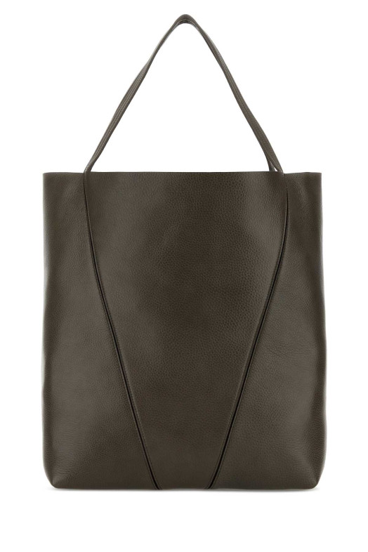 Dark grey leather large Spin shopping bag CHLOE (CHC25SS810N84)