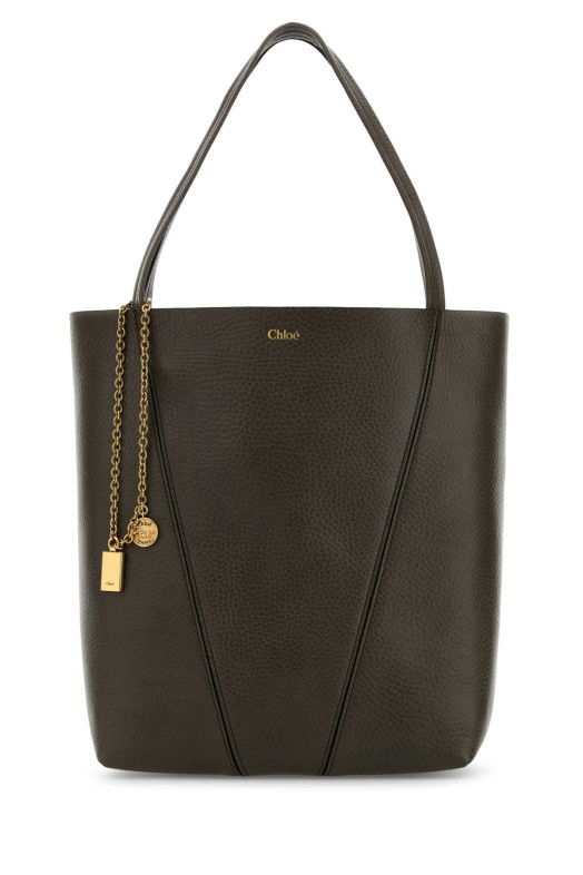 Шкіряна сумка для покупок Spin кольору «мут» від CHLOE (CHC25SS811N84) CHLOÉ