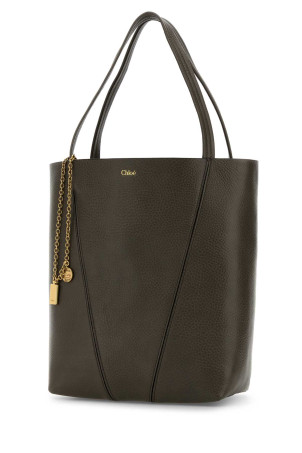 Шкіряна сумка для покупок Spin кольору «мут» від CHLOE (CHC25SS811N84) CHLOÉ