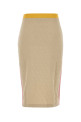 Спідниця з бавовняної суміші пісочного кольору FENDI (FZS031AW4S)