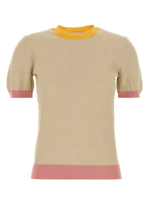 Sand cotton blend sweater FENDI (FZXE94AW4S)