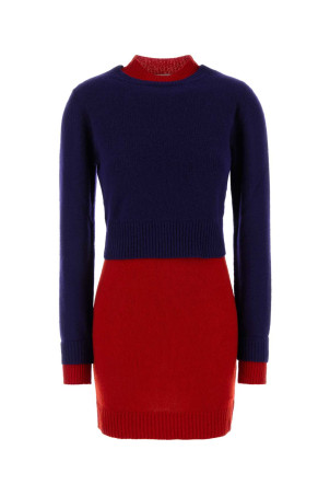 Two-tone wool blend dress JIL SANDER (J03CT0634J14836)