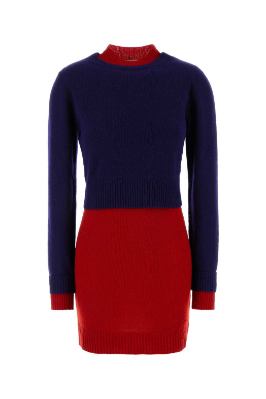 Two-tone wool blend dress JIL SANDER (J03CT0634J14836)