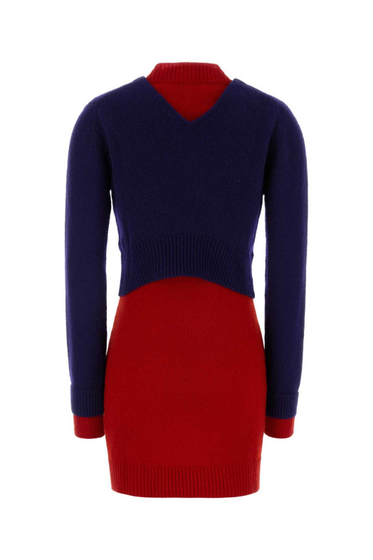 Two-tone wool blend dress JIL SANDER (J03CT0634J14836)