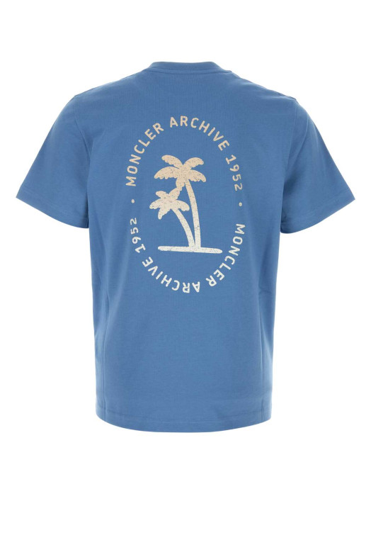 Cerulean blue cotton t-shirt MONCLER (L10918C0005489B8U)