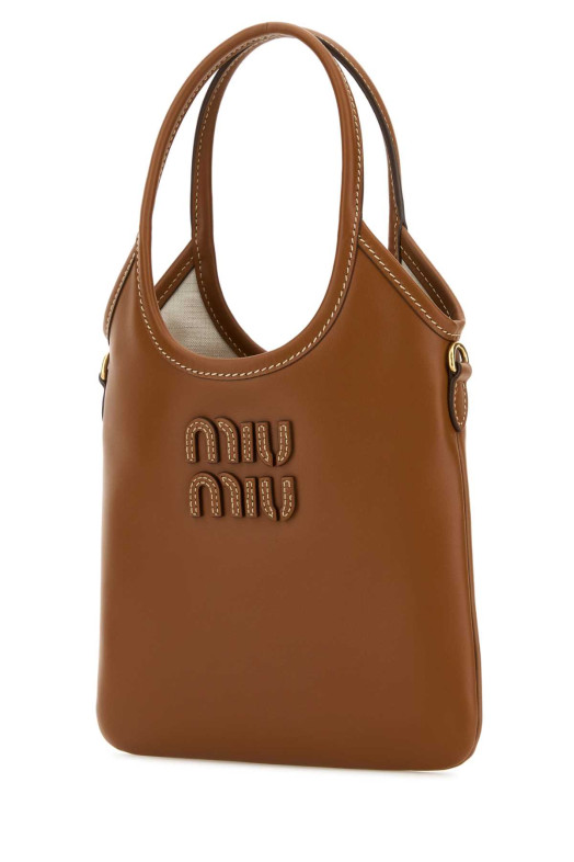 Caramel leather shopping bag MIU MIU (5BA281VOLN2CRW)