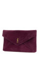 Фіолетова замшева сумочка-конверт SAINT LAURENT (8515901U80W)