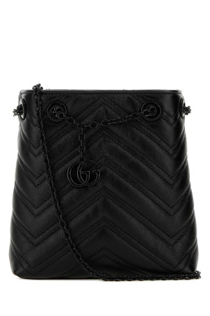 Black leather micro GG Marmont bucket bag Black GUCCI (856404AAFS1)