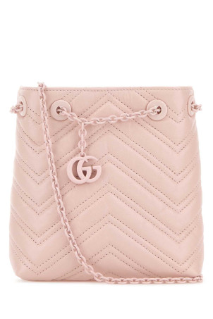 Pink leather micro GG Marmont bucket bag GUCCI (856404AAFS1)