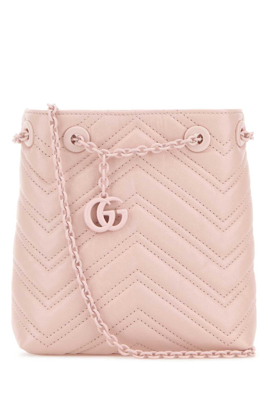 Pink leather micro GG Marmont bucket bag GUCCI (856404AAFS1)