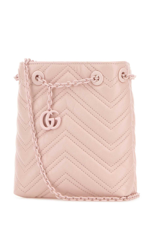 Pink leather micro GG Marmont bucket bag GUCCI (856404AAFS1)