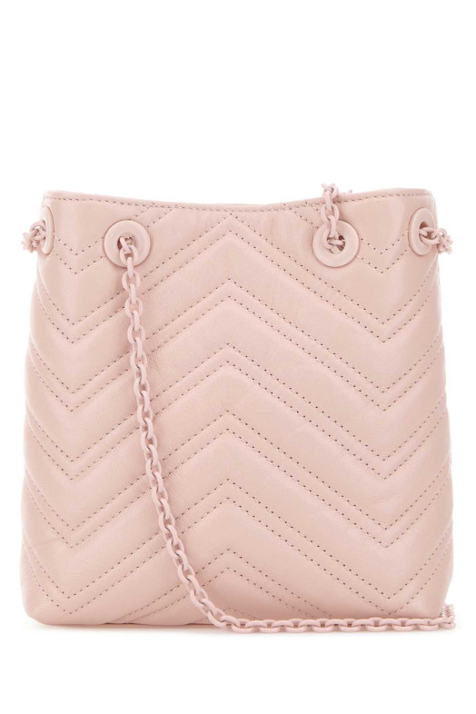 Pink leather micro GG Marmont bucket bag GUCCI (856404AAFS1)