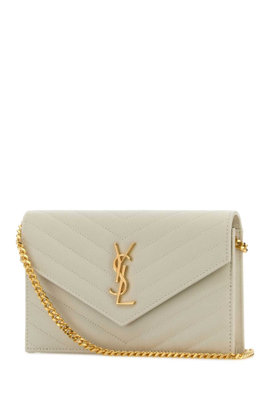 Chalk leather Envelope clutch SAINT LAURENT (857605BOW01)
