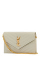 Chalk leather Envelope clutch SAINT LAURENT (857605BOW01)