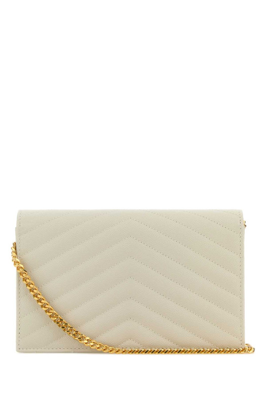 Chalk leather Envelope clutch SAINT LAURENT (857605BOW01)