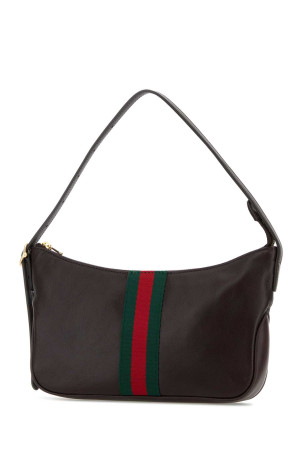 Dark brown leather small Lunetta shoulder bag GUCCI (863406AAGF8)