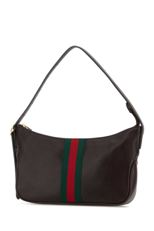 Dark brown leather small Lunetta shoulder bag GUCCI (863406AAGF8)